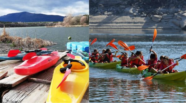 Actividad educativa de piragüismo y paddle surf en Valmayor 
